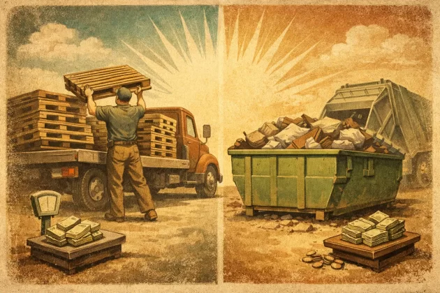 Pallet Pickup vs Dumpster Rental Costs Compared