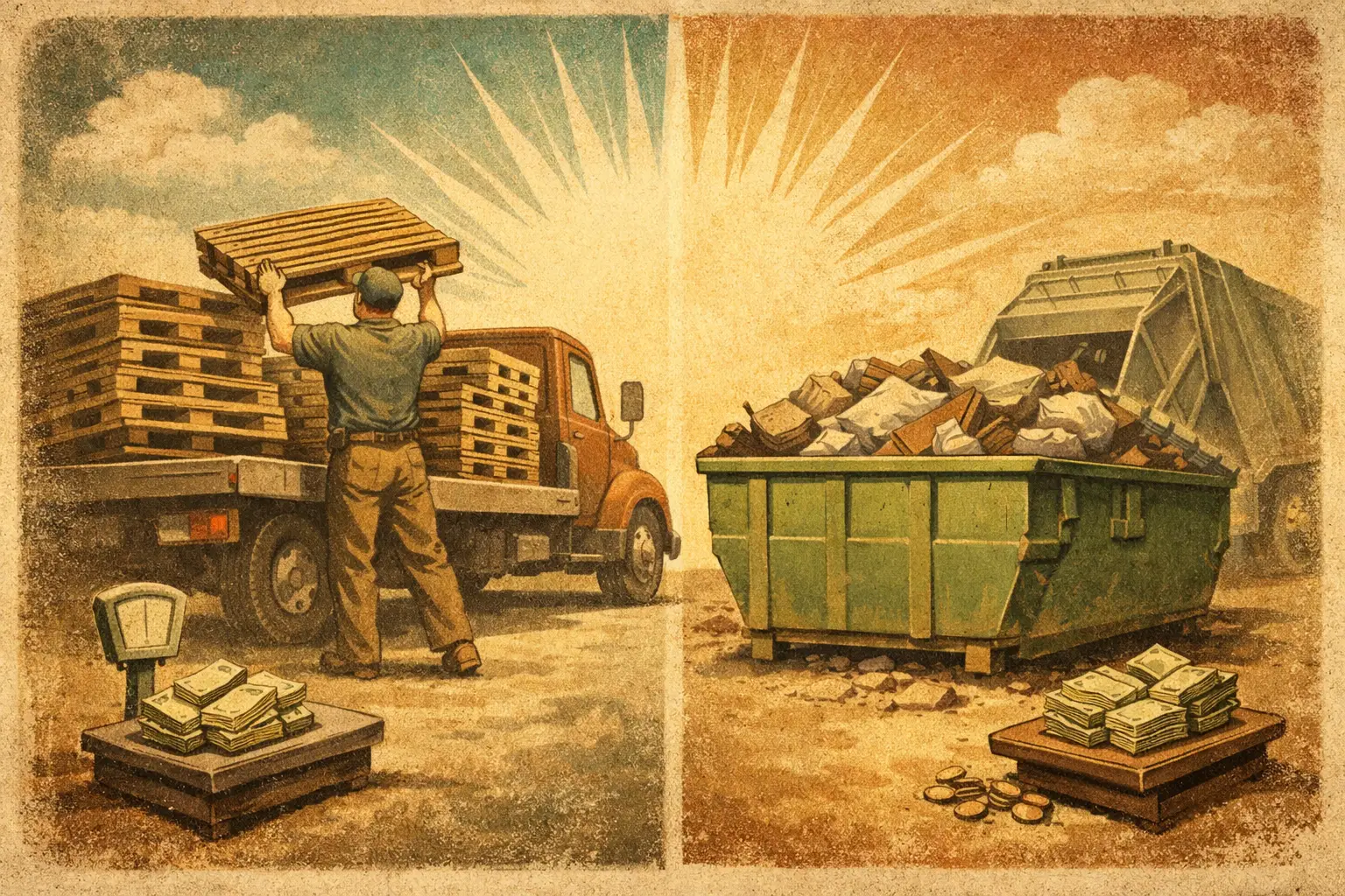 Pallet Pickup vs Dumpster Rental Costs Compared
